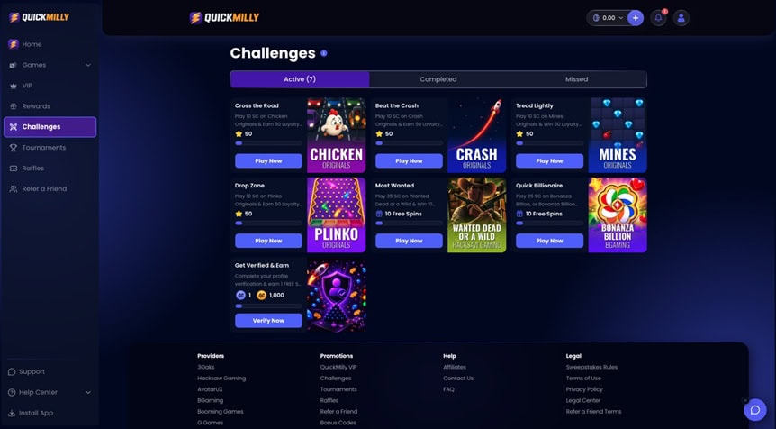 QuickMilly Challenges
