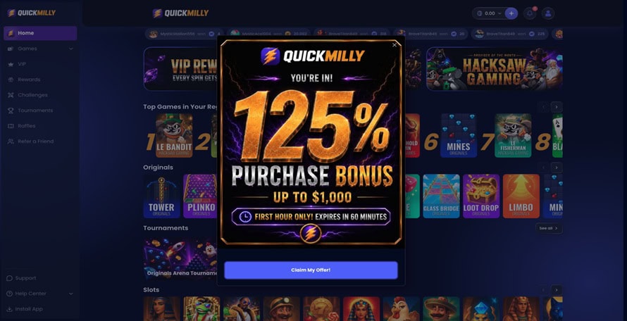 QuickMilly Deposit Bonus