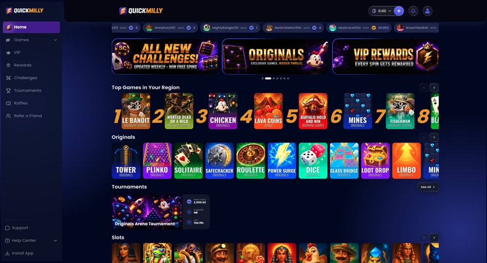 QuickMilly Homepage