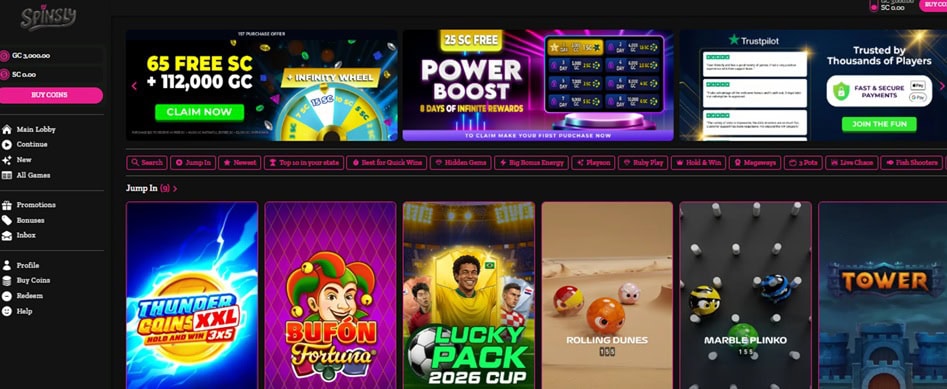Spinsly Homepage