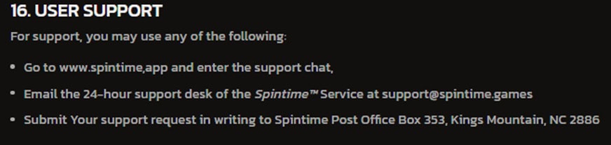 Spintime Support
