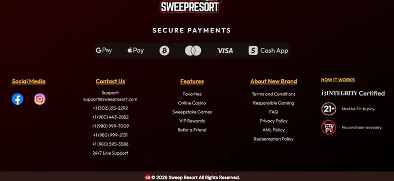 Sweep Resort Footer