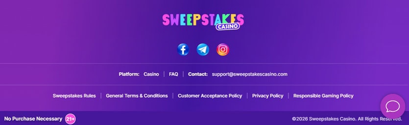 SweepstakesCasino.com Footer