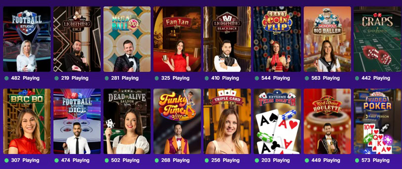 SweepstakesCasino.com Live Games