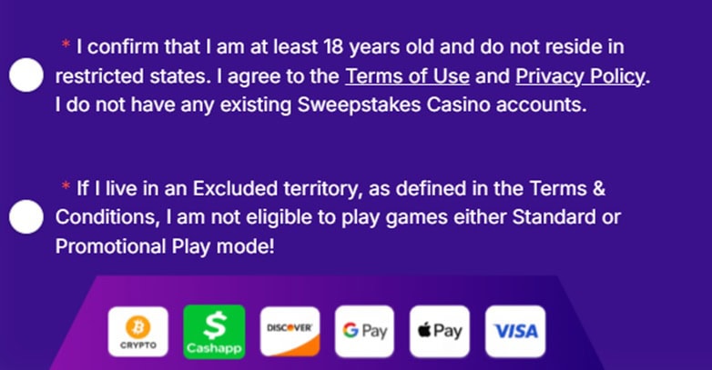 SweepstakesCasino.com States