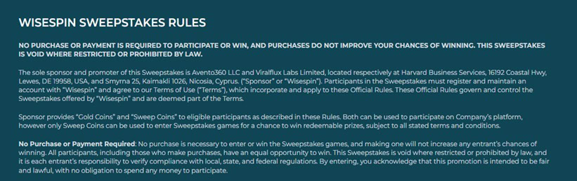 Wisespin Rules