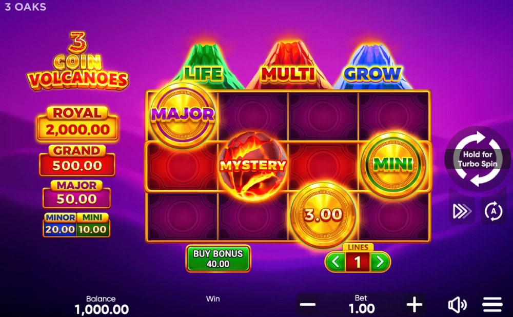 3 coin volcanoes slot