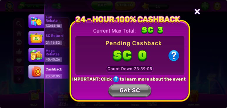 Bruno Reels Cashback