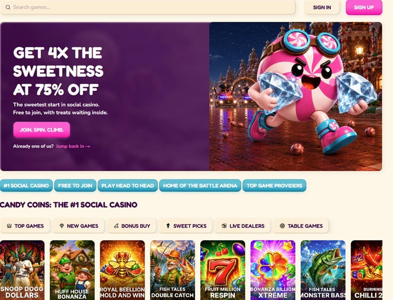 Candy Coins Homepage