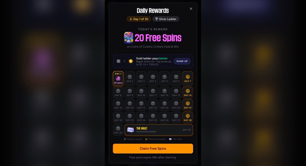 coinsback daily rewards