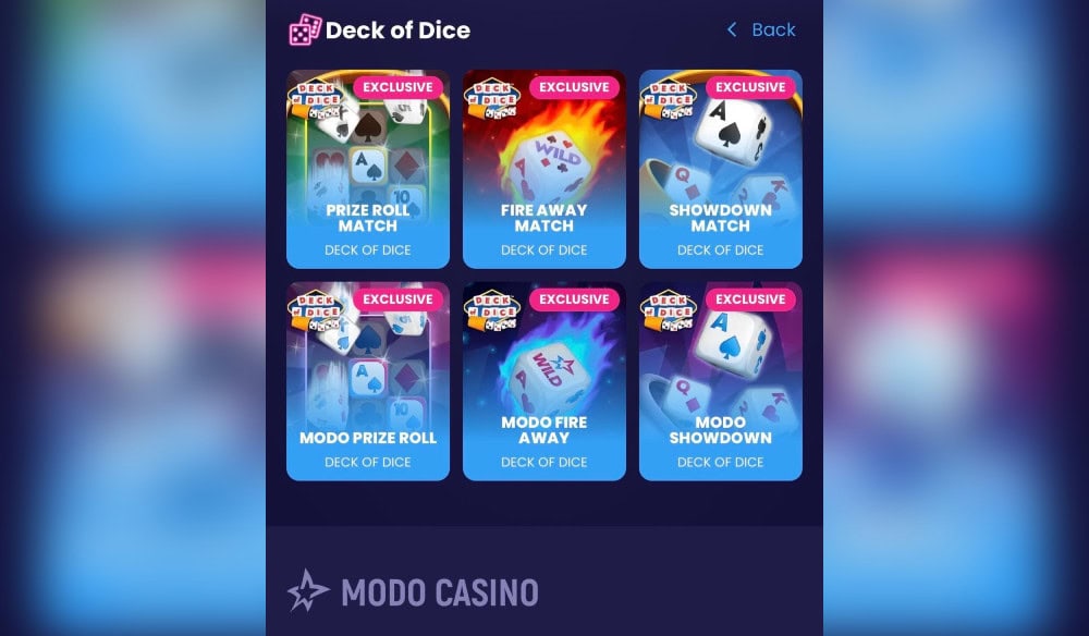 deck of dice games at modo.us