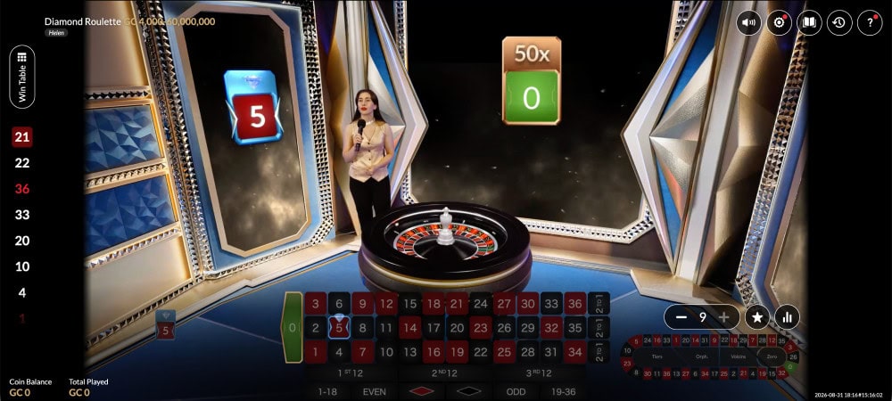 diamond roulette m2play