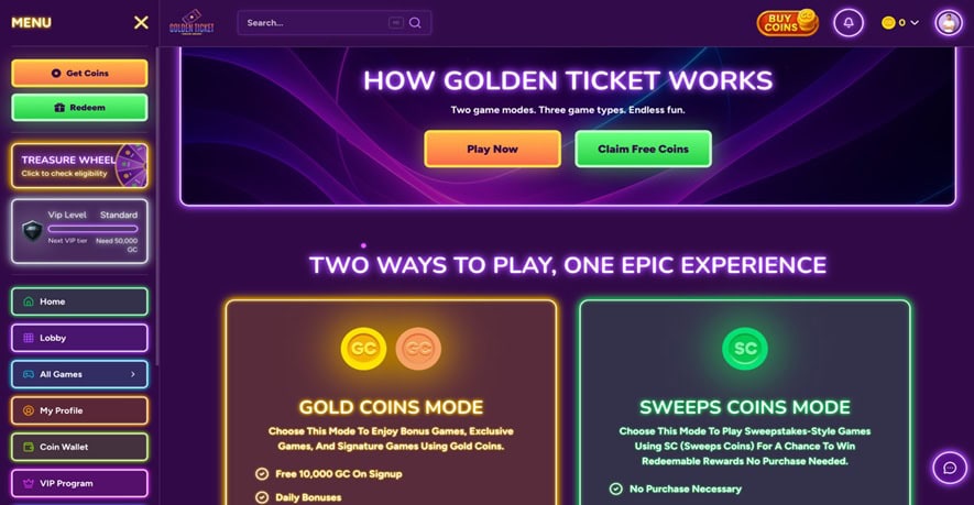 Golden Ticket Online Arcade Currencies