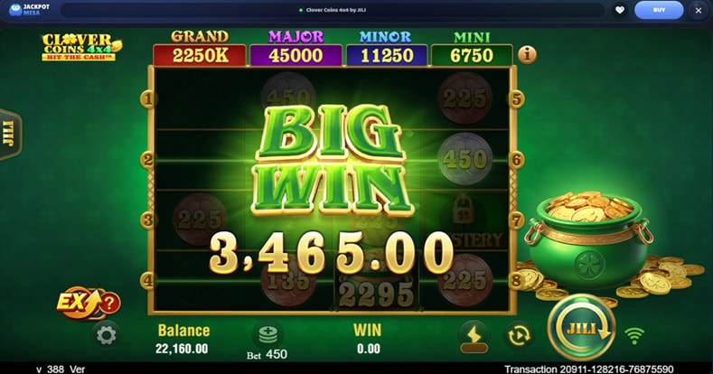 Jackpot Mesa Clover Coins 4x4: Hit The Cash