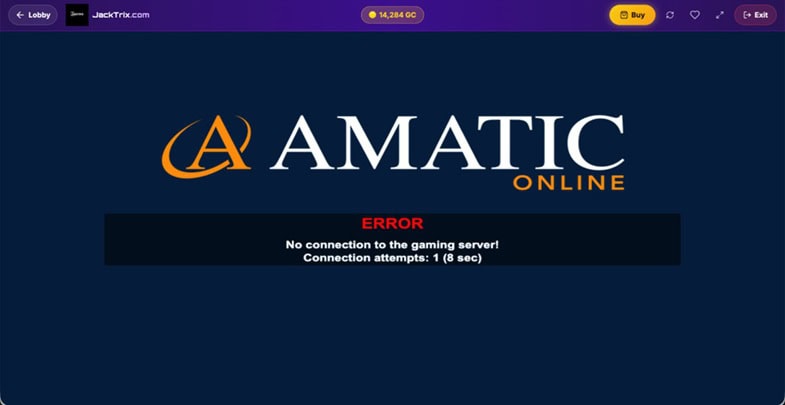 JackTrix Game Error