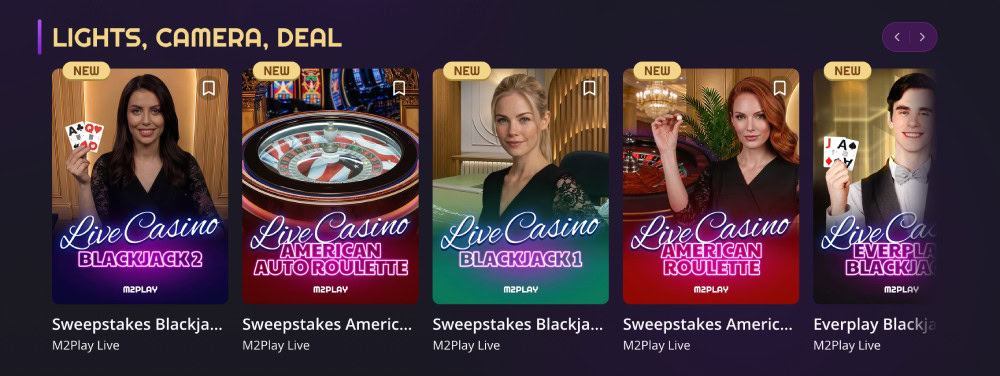 m2play live casino titles