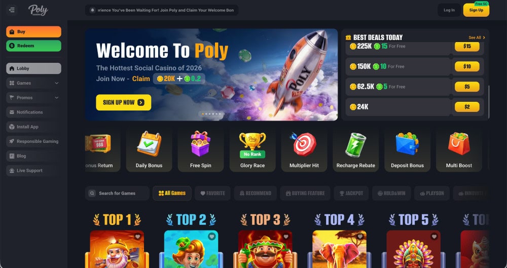 poly casino homepage