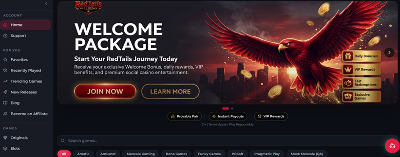 RedTails VIP Lounge UX