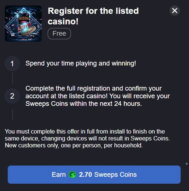 Register at a Casino