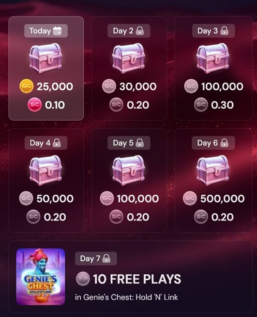 Scarlet Sands Daily Bonus