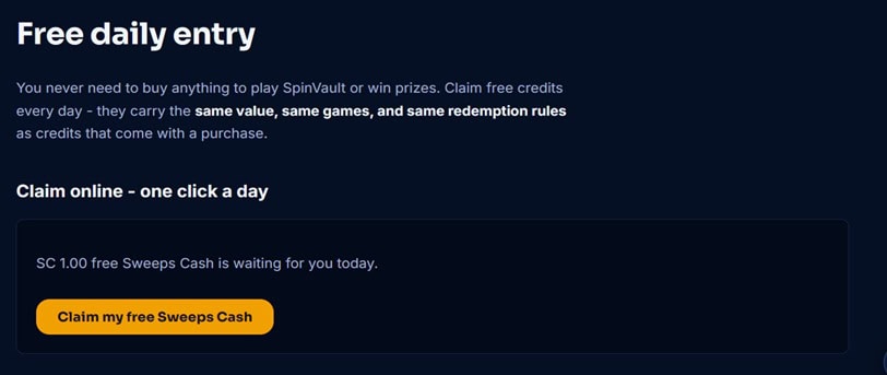 SpinVault Daily Bonus