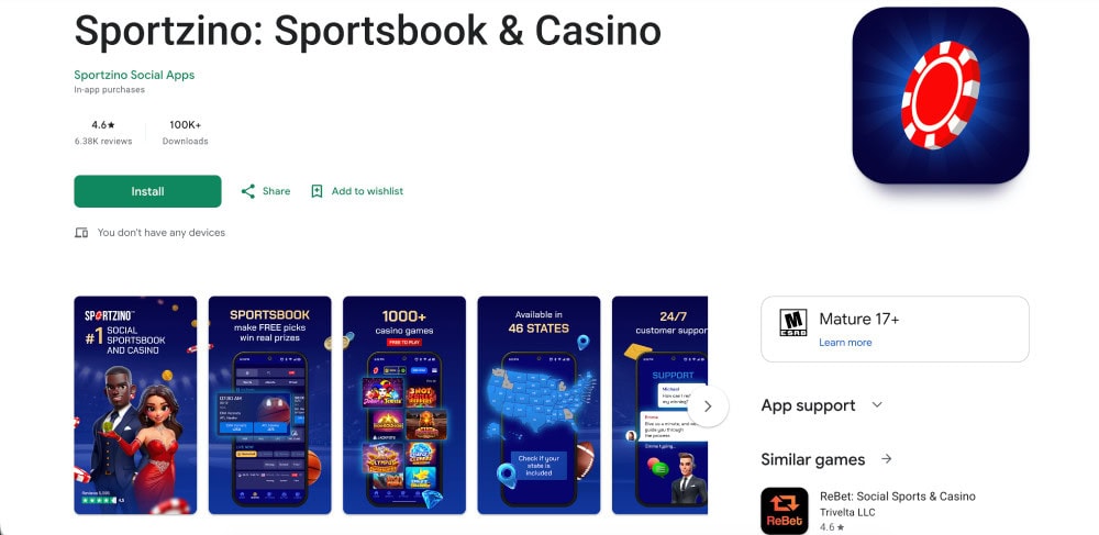sportzino on google play