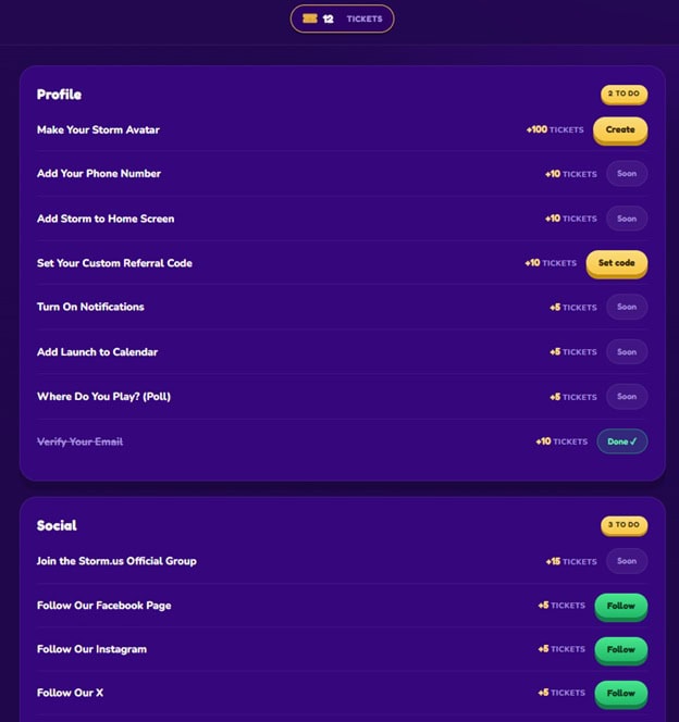 Storm.us Giveaway Tasks