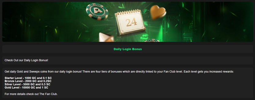 SweepFan Daily Bonus