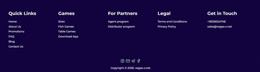 Vegas X Footer