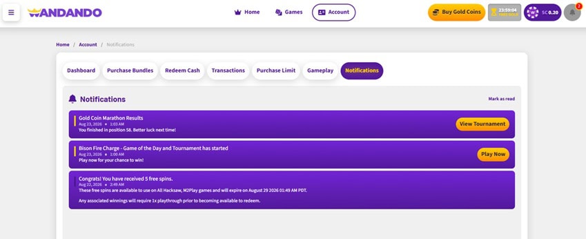 Wandando Notifications