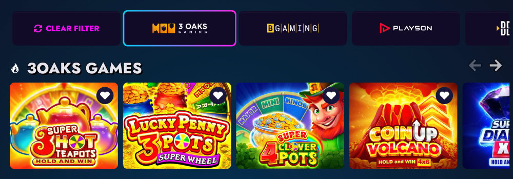 3 oaks games at crashduel