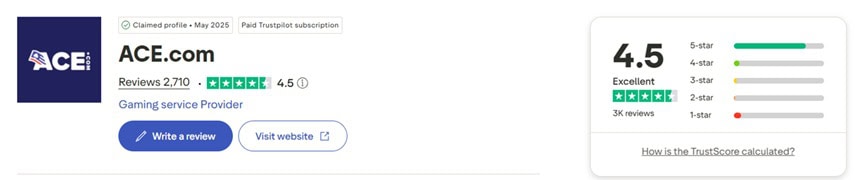 ACE Trustpilot