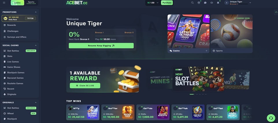 Acebet.cc Homepage