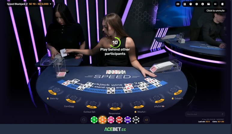 Acebet.cc Live Blackjack