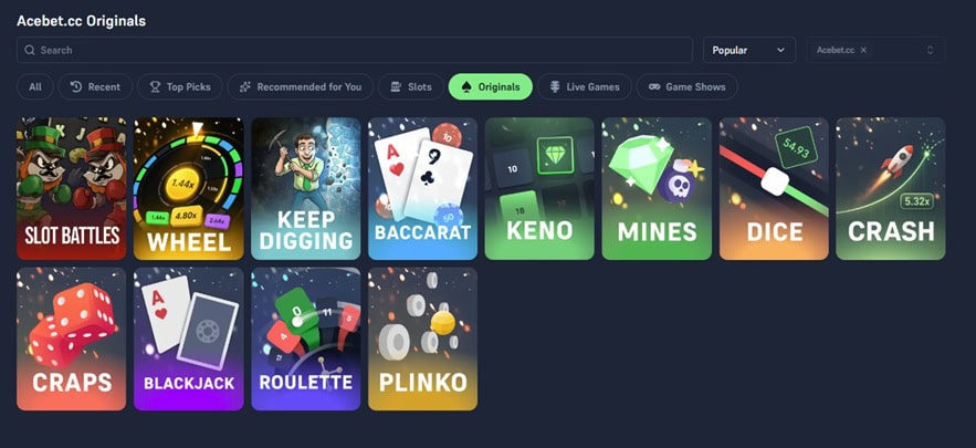 Acebet.cc Originals