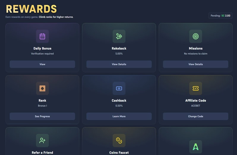 Acebet.cc Rewards