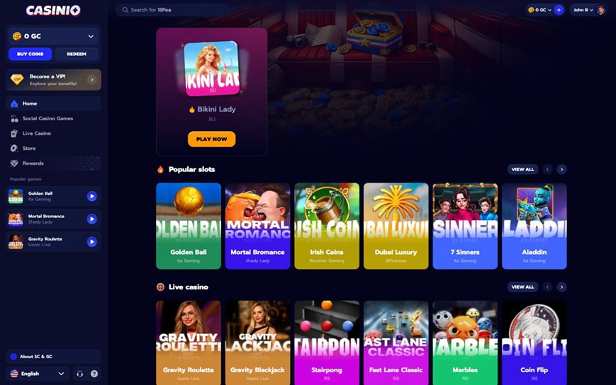 Casinio Homepage