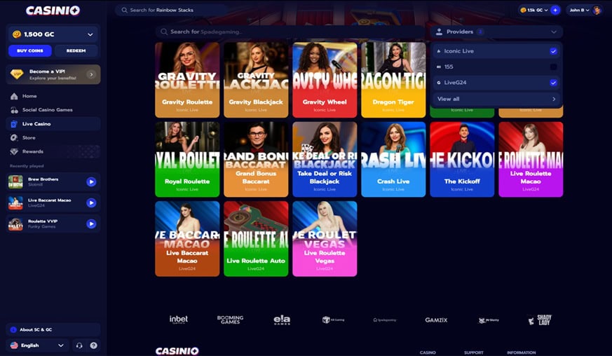 Casinio Live Games