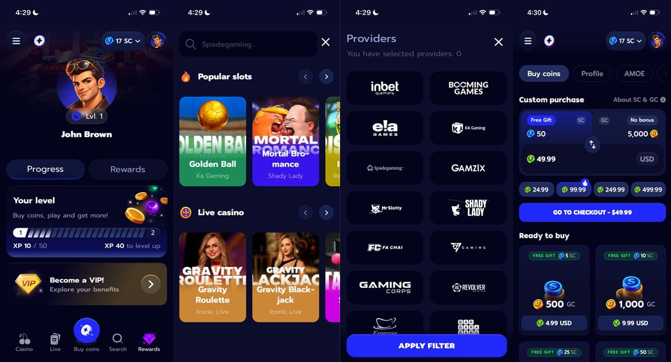 Casinio UX
