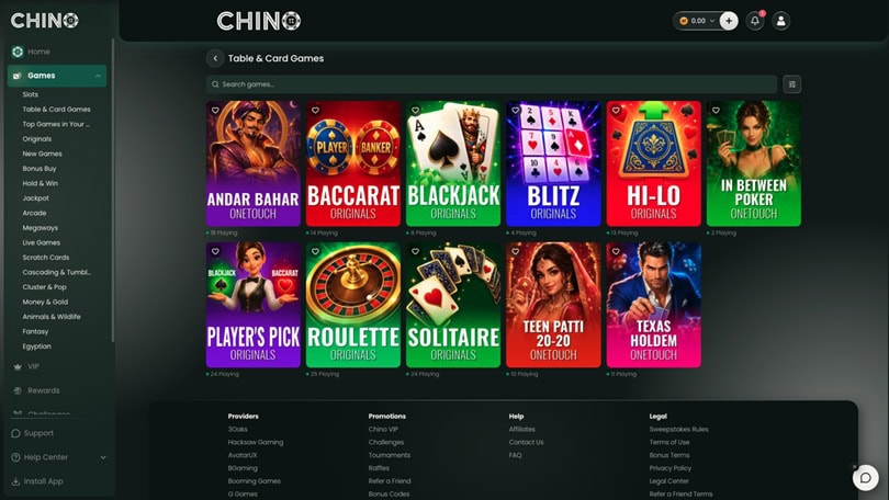 Chino Table Games