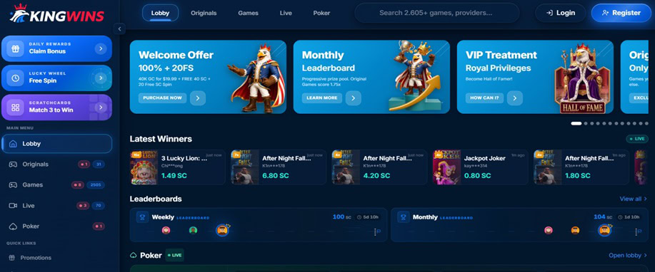KingWins Homepage