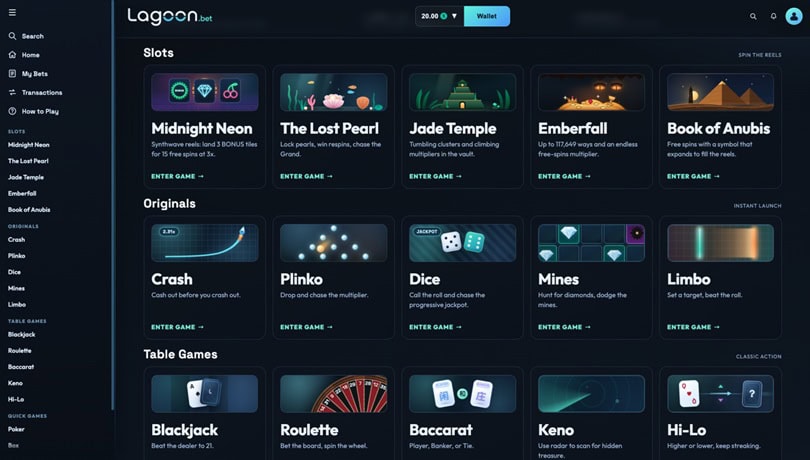 Lagoon.bet Games