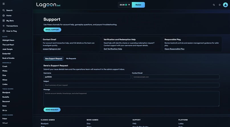 Lagoon.bet Support