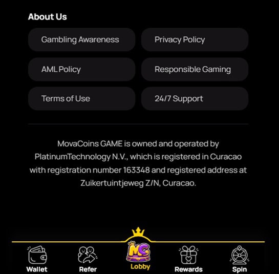 MovaCoins Footer