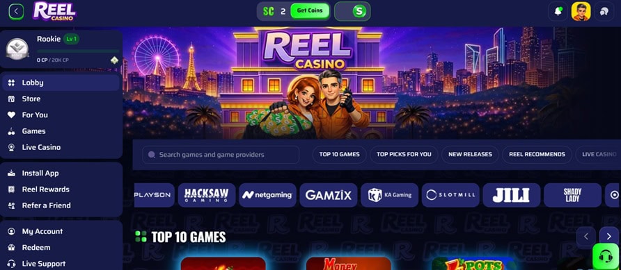 Reel Casino Homepage