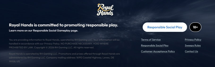 Royal Hands Footer