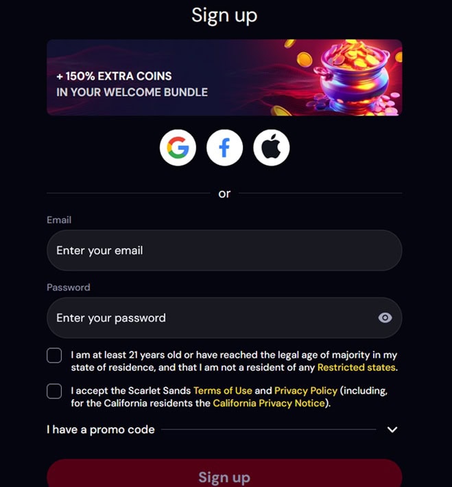 Scarlet Sands Register