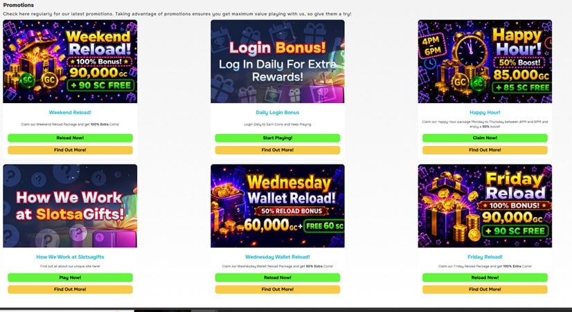 SlotsaGifts Promos