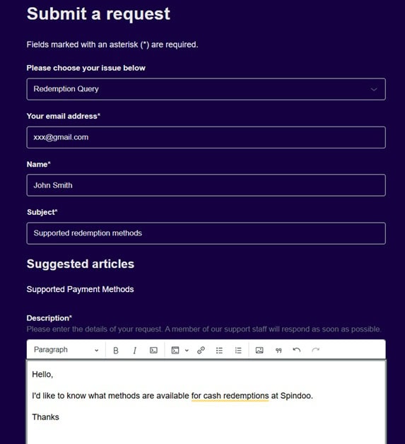 Spindoo Support