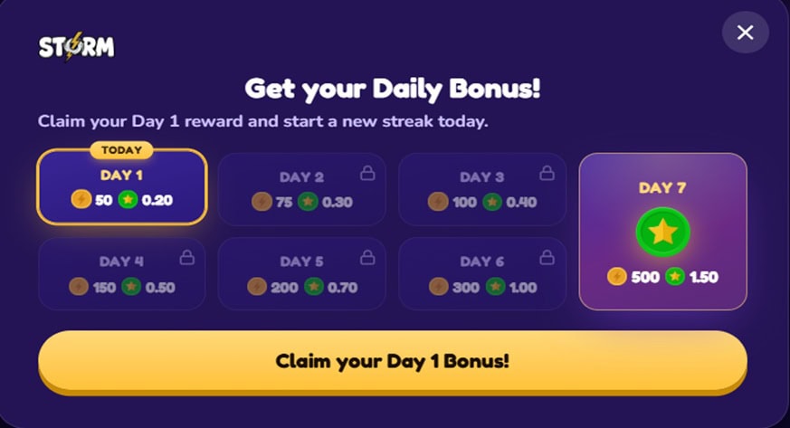 Storm.us Daily Bonus